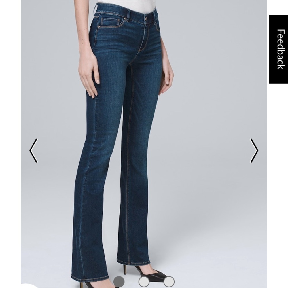 WHBM Mid Rise Boot Cut Light Wash Stretch Jeans